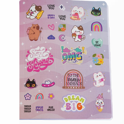 LIBRETA. SUMMER UNA LINEA C/STIKER FEMENINO 1 00H