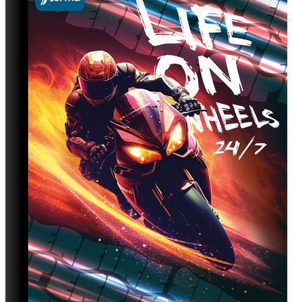 Libreta. Cosida 100h med linea c/stikers masc