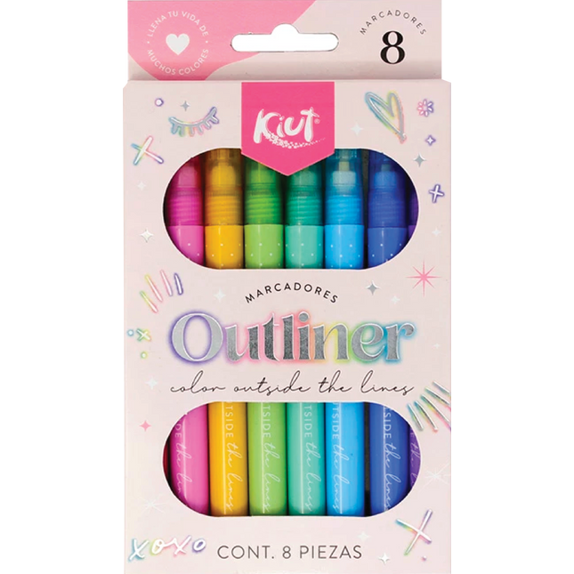 MARCADOR. KIUT OUTLINERS  (8UNID)