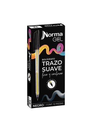 Bolígrafo. Norma negro gel X un