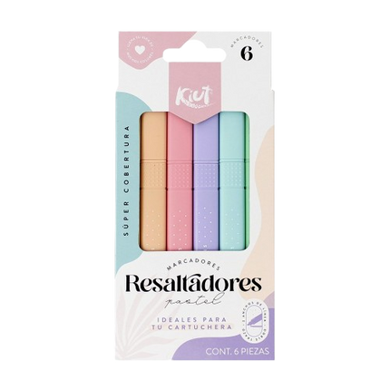 RESALTADOR. KIUT PASTEL DELGADOS 6 COLORES
