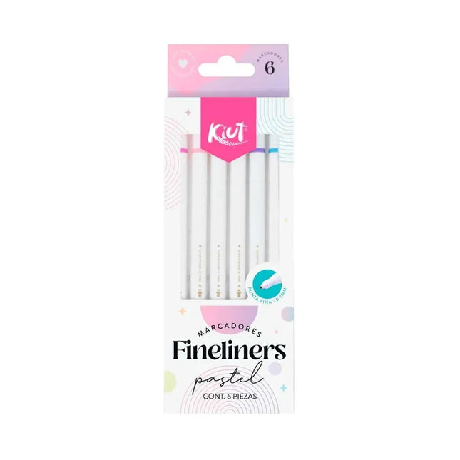 MARCADOR. KIUT FINELINERS PASTE 6 PIEZAS