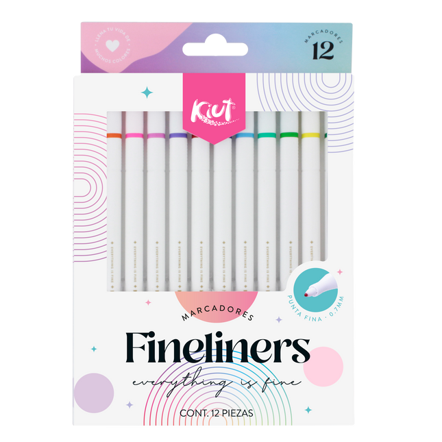 MARCADORES. KIUT FINERLINERS 12PIEZAS