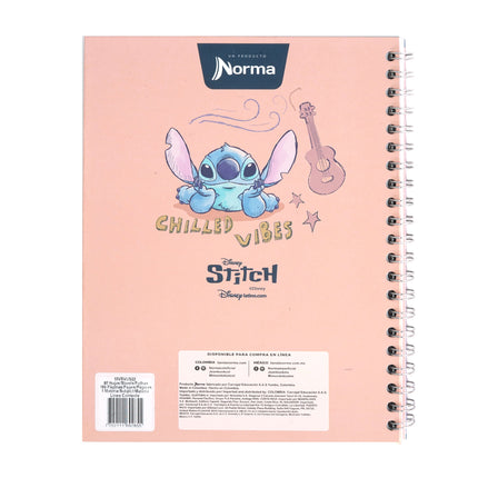 Libreta. Stitch <4mater.> argollada gde 100h