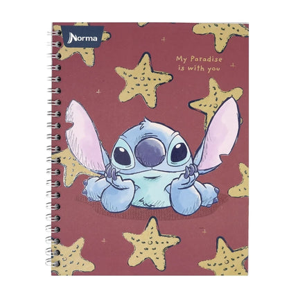 Libreta. Stitch <6mater.> argollada grd 150h