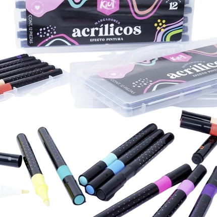 Marcador. Kiut acrílico efecto pintura 12 Pz