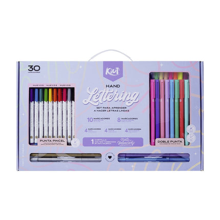 Kit de lettering. Cartilla+30 marcadores