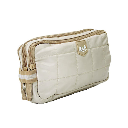 CARTUCHERA. KIUT POSH BEIGE 3 BOLSILLOS