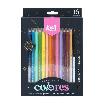 COLORES. KIUT 14CT X 16 COLORES