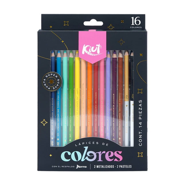 COLORES. KIUT 14CT X 16 COLORES