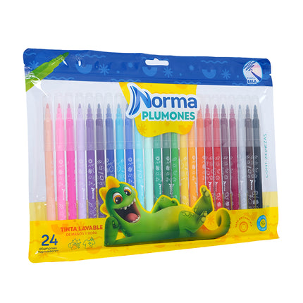 MARCADOR. NORMA LAVABLE PTA/BALA 24CT