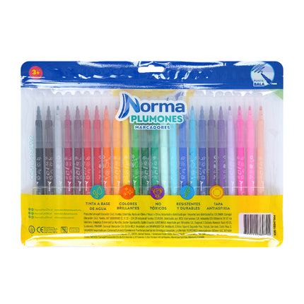 MARCADOR. NORMA LAVABLE PTA/BALA 24CT