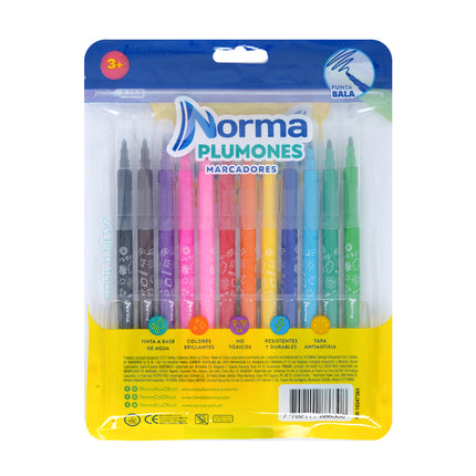 MARCADOR. NORMA LAVABLE PT/BALA X12