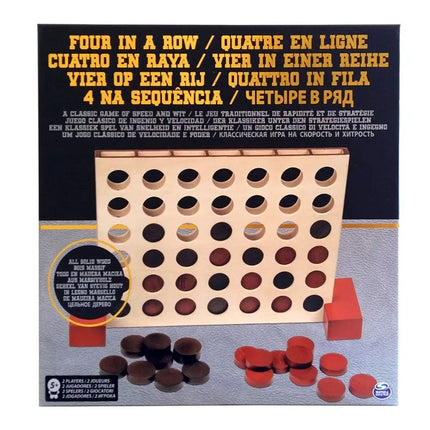 Juego de mesa. Cuatro en línea de madera