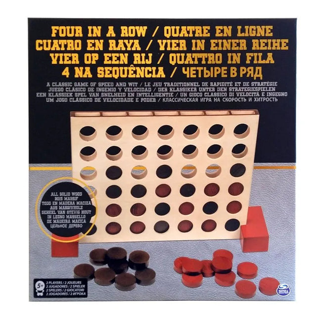 Juego de mesa. Cuatro en línea de madera