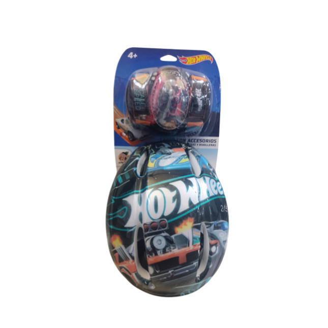 Casco rodillera y codera. Hot Wheels