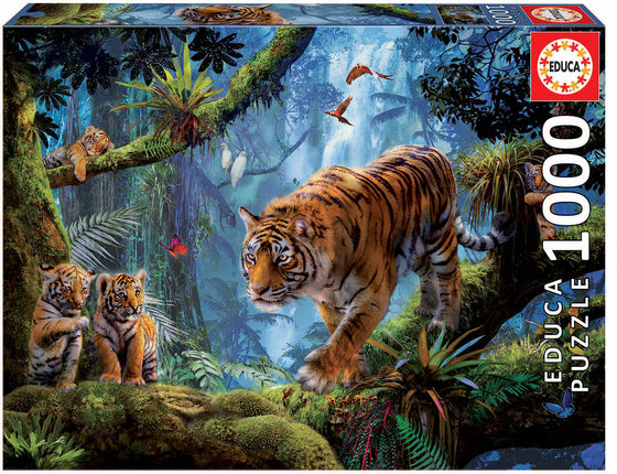 Rompecabezas 1000Pzas. Tigres en el árbol