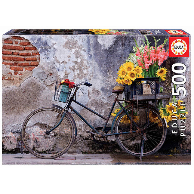 Rompecabezas 500 pzas. Bicicleta con flores