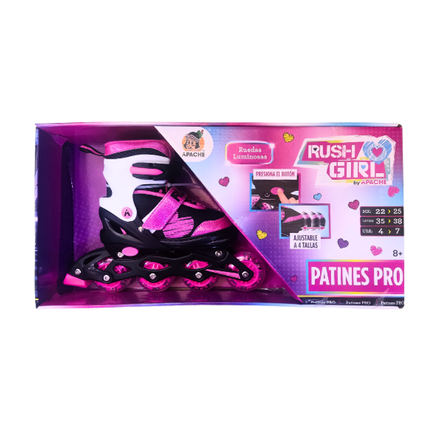 Patines. Rush girls ajustable talla 35-38 c/luces