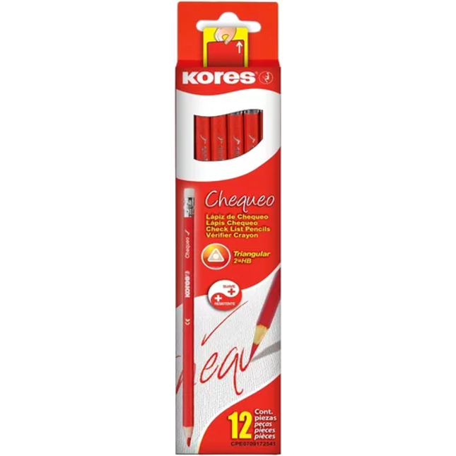 Lápiz. Rojo chequeo c/borrador X un