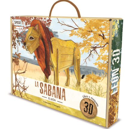 La sabana. El león 3d