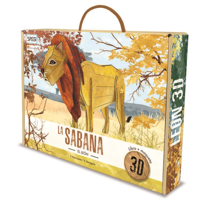La sabana. El león 3d