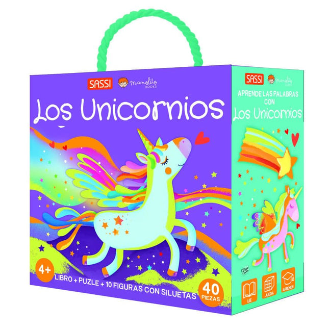 Los unicornios (libro+puzle+10 fig. C/silueta)