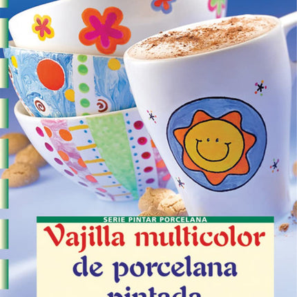 Vajilla multicolor de porcelana pintada