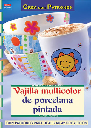 Vajilla multicolor de porcelana pintada