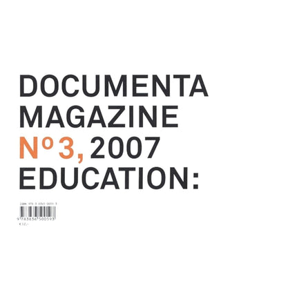 Documenta 12 magazines n°3,2007 educación