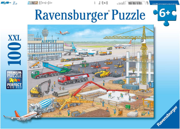Rompecabeza 100Pz construcción en el aeropuerto de Ravensburger