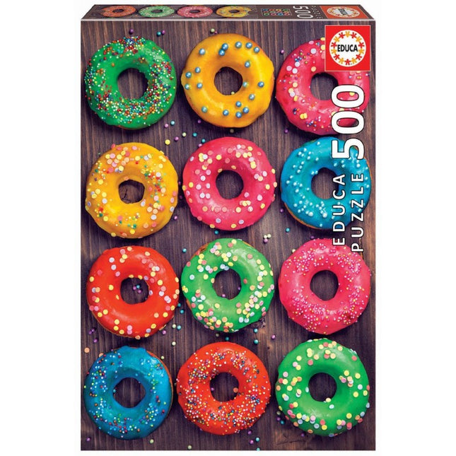 Rompecabezas. Donuts de colores
